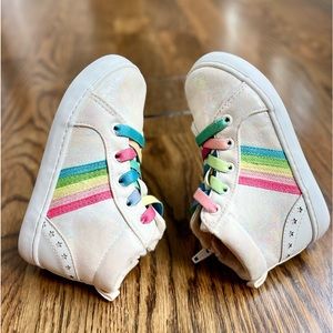 Baby GAP Iridescent Rainbow Zip-up High-top Sneakers - Toddler Size 9